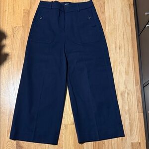 J. Crew Sydney Dark Blue Wide-Leg Pants